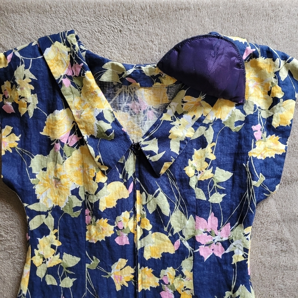 Maggy London by Jeannene Booher drop waist linen floral dress size 8 - Picture 14 of 14
